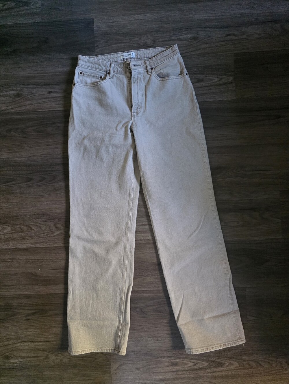 Abercrombie & Fitch Straight Leg Beige Women's Jeans Size 30 Long